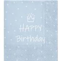 Birthday napkins blue 33x33cm 20pcs [Levering: 6-14 dage]